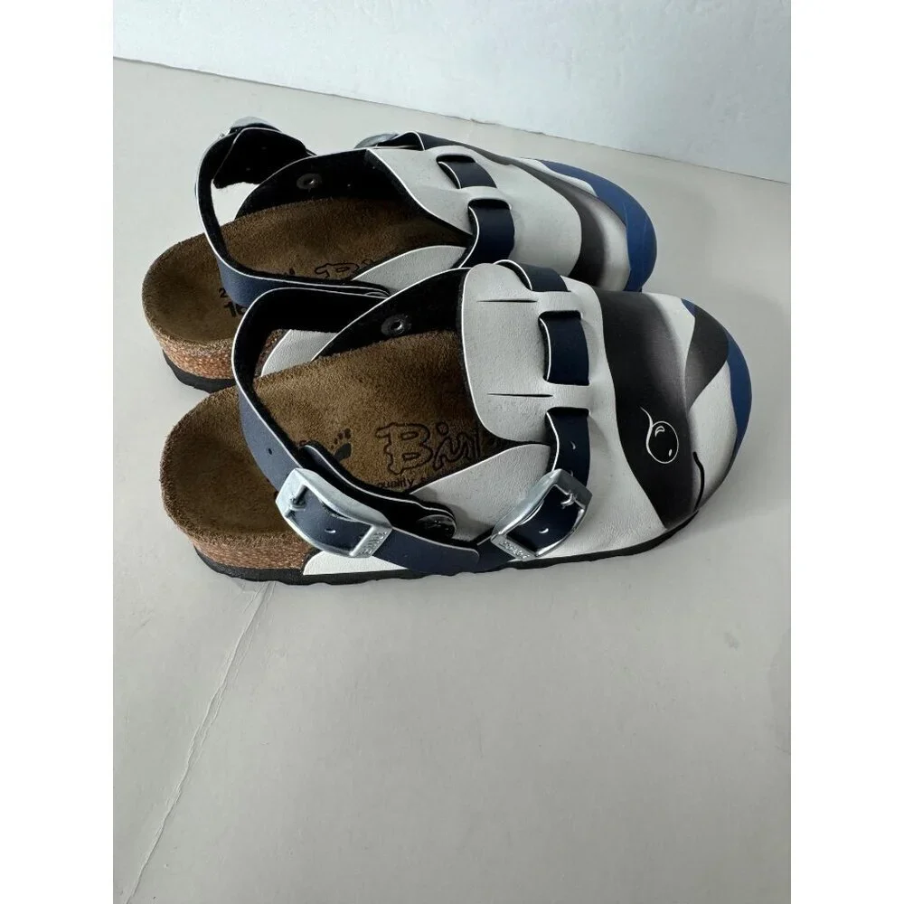Birkenstock Birki's Child Kay Harbor Whale White Birko Flor Mules EU 26 C 8